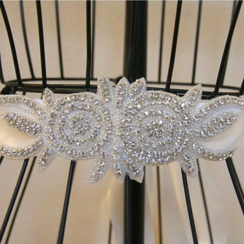 Ivory rhinestone Jewelry bridal belt wedd…